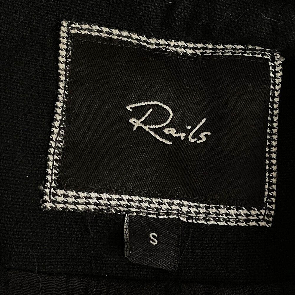 Rails Sz S Black Cargo Dark Academia Utility Jacket Lamb Leather Sleeves $348 - Picture 8 of 9